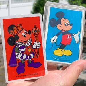 Vtg 2pc Walt Disney Mickey Mouse Playing Cards